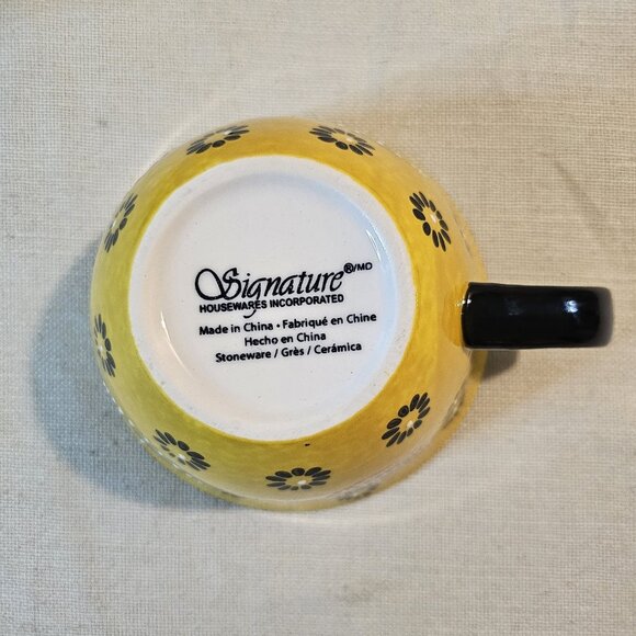 Signature Large Boho Stoneware Latte Coffee Mug Cup x 2 - Picture 8 of 11